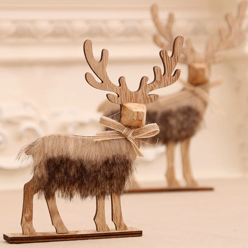 Decorative Wooden Reindeer Figurines Stornfield