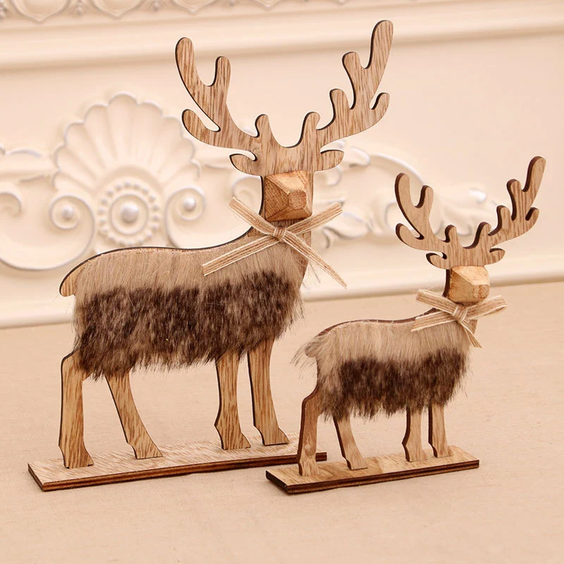 Decorative Wooden Reindeer Figurines Stornfield