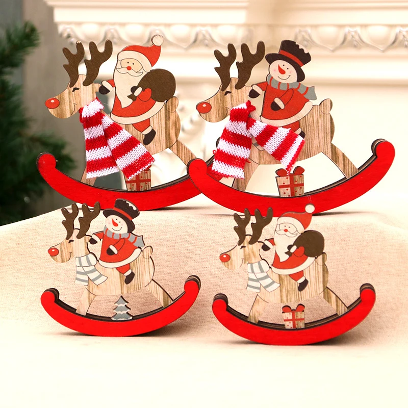 Decorative Wooden Reindeer and Snowman Figurine Stornfield
