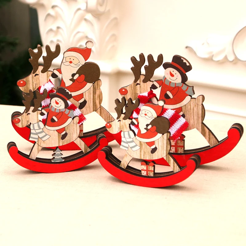 Decorative Wooden Reindeer and Snowman Figurine Stornfield