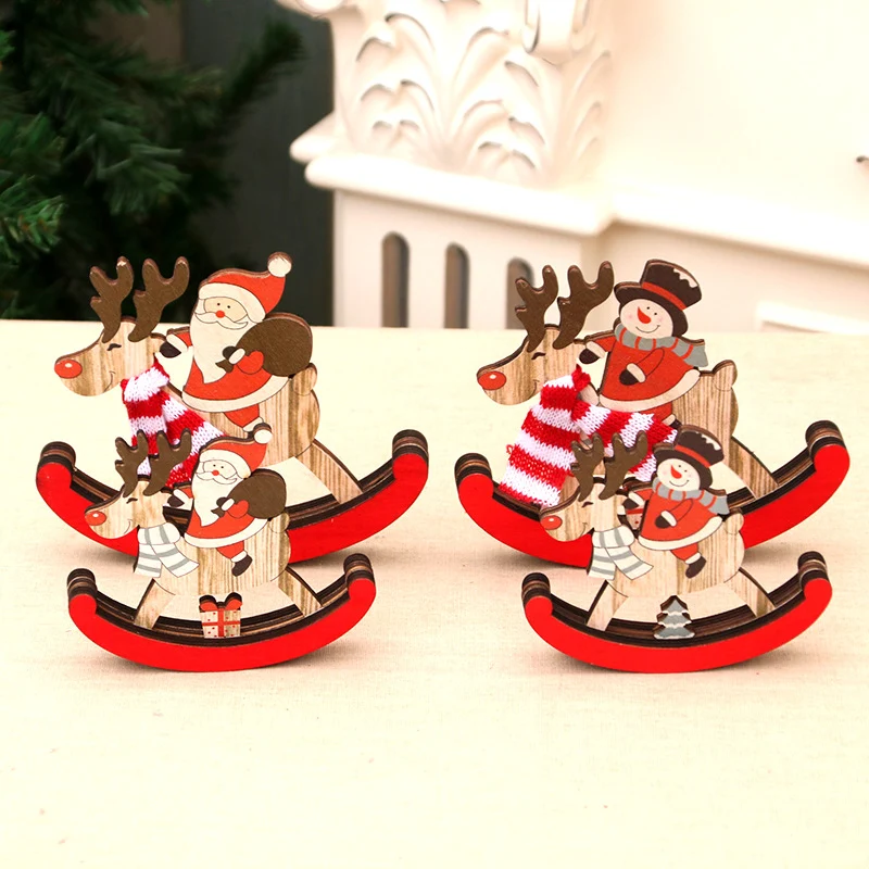 Decorative Wooden Reindeer and Snowman Figurine Stornfield