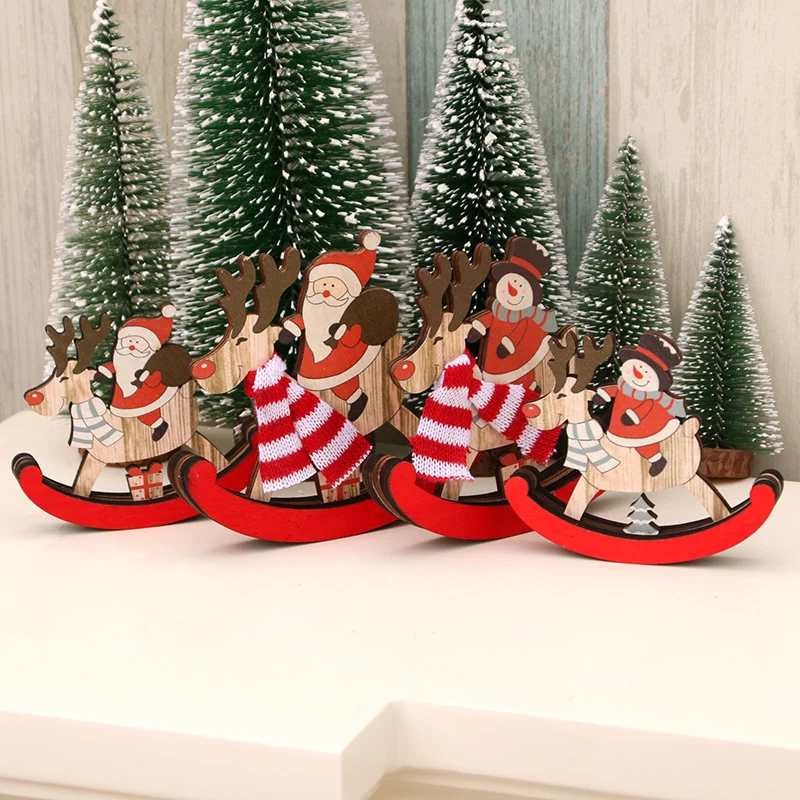 Decorative Wooden Reindeer and Snowman Figurine Stornfield