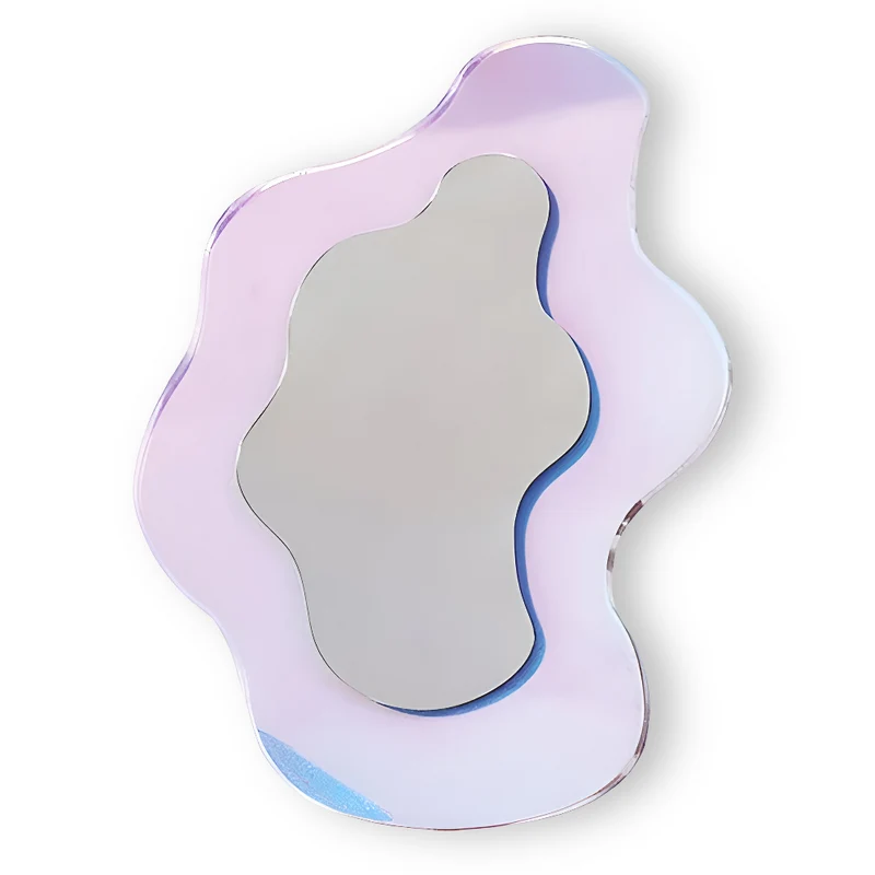Ästhetischer Geometrischer Acrylspiegel - Schillernde Rahmenlose Wanddekoration