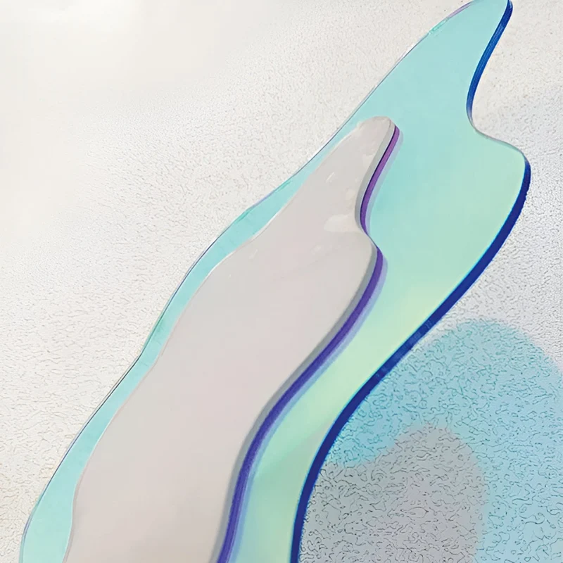 Ästhetischer Geometrischer Acrylspiegel - Schillernde Rahmenlose Wanddekoration