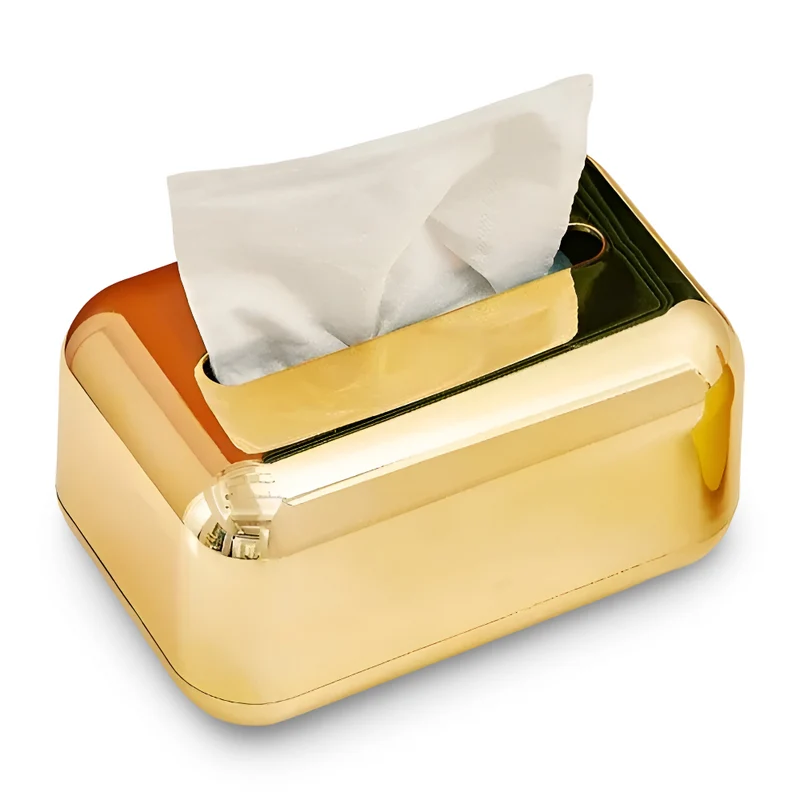 CaseDeluxe - Spiegel Finish Gold Tissue Box Aufbewahrungsbox Halter/Organizer