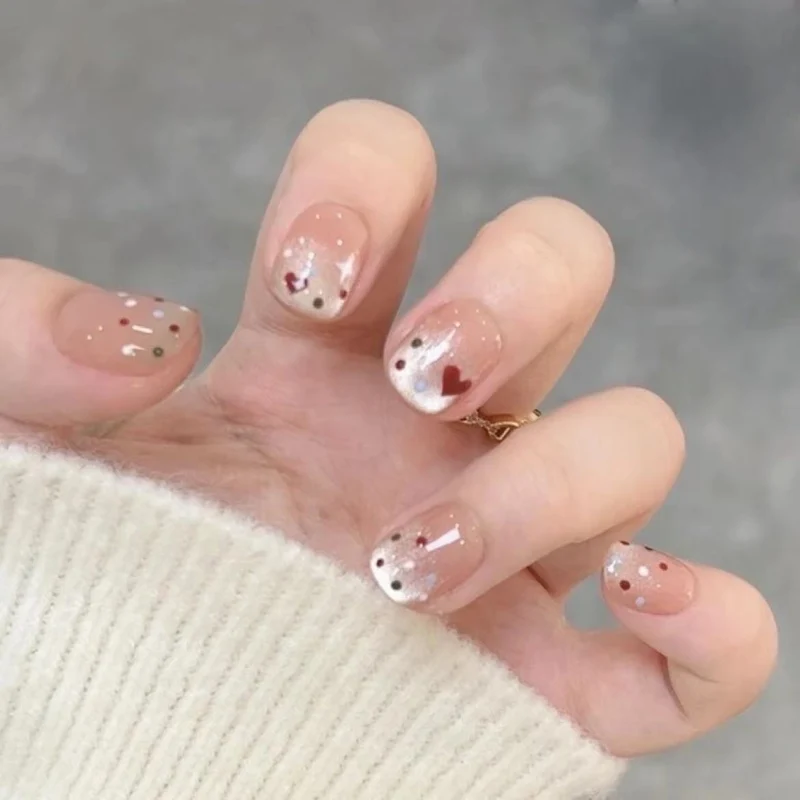 Künstlerisch Herz-designt Press-On Nagelset Karnz