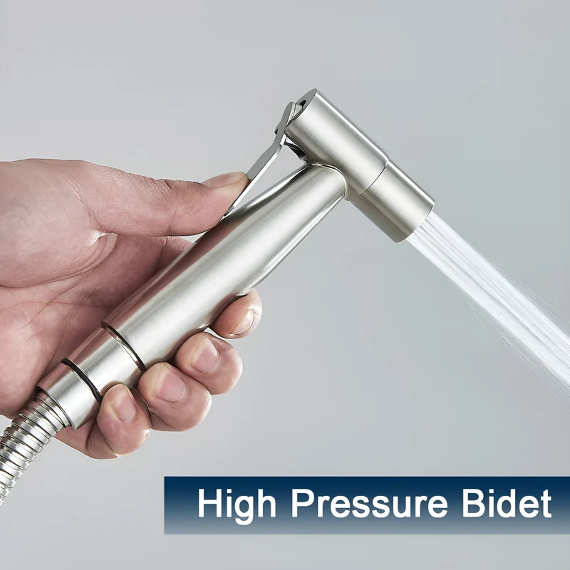 AquaGleam - Edelstahl Bidet-Sprühkopf mit Wandhalterung
