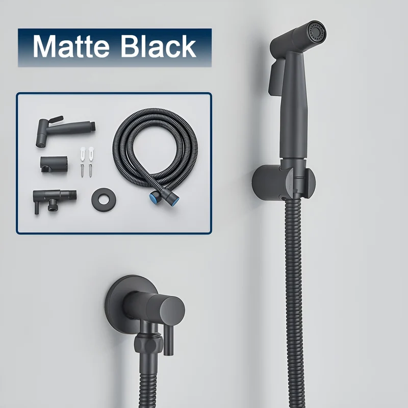 AquaGleam - Edelstahl Bidet-Sprühkopf mit Wandhalterung