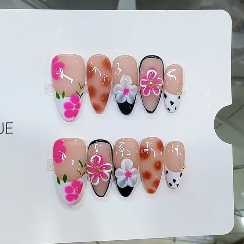 Künstlerisches Floral Press-On Nagelset Karnz 1787296026