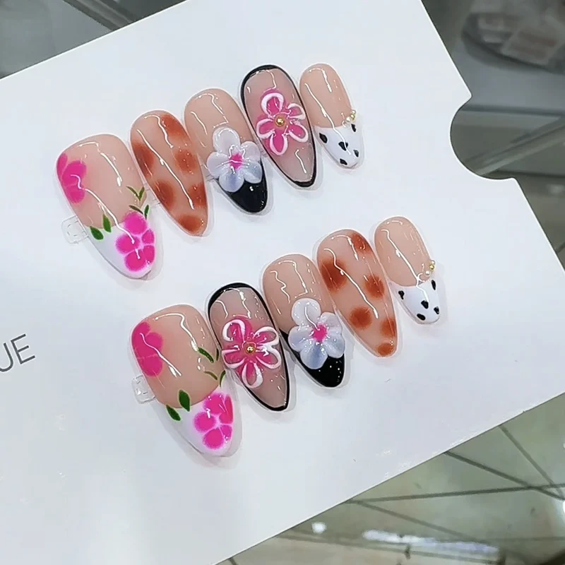 Künstlerisches Floral Press-On Nagelset Karnz 1787296026