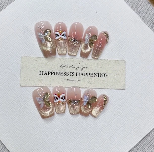 Künstlerisches dekoratives Press-On-Nagelset Karnz