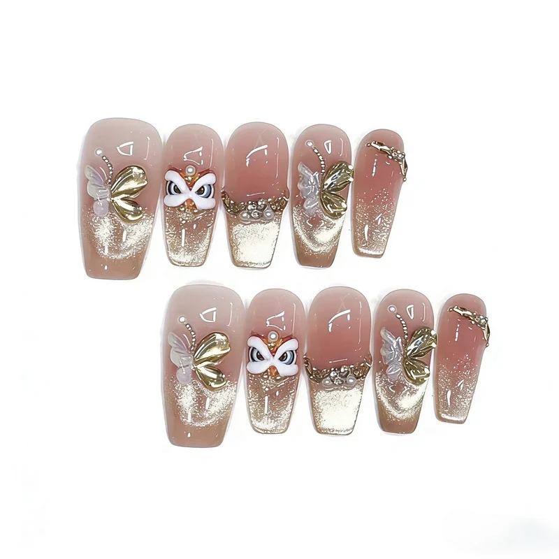 Künstlerisches dekoratives Press-On-Nagelset Karnz