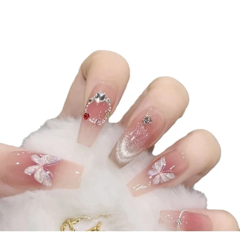 Künstlerisches 3D Floral Press-On Nail Set Karnz