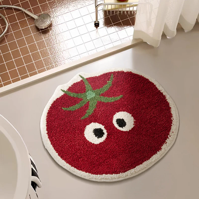 Hand-tufted short-pile floor rug in pear shape with non-slip latex backing Stornfield