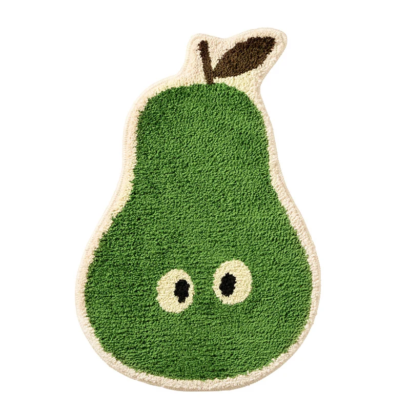 Hand-tufted short-pile floor rug in pear shape with non-slip latex backing Stornfield