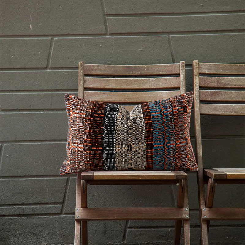 Woven Reversible Ethno Cushion Cover with Textured Surface and Concealed Zipper Stornfield