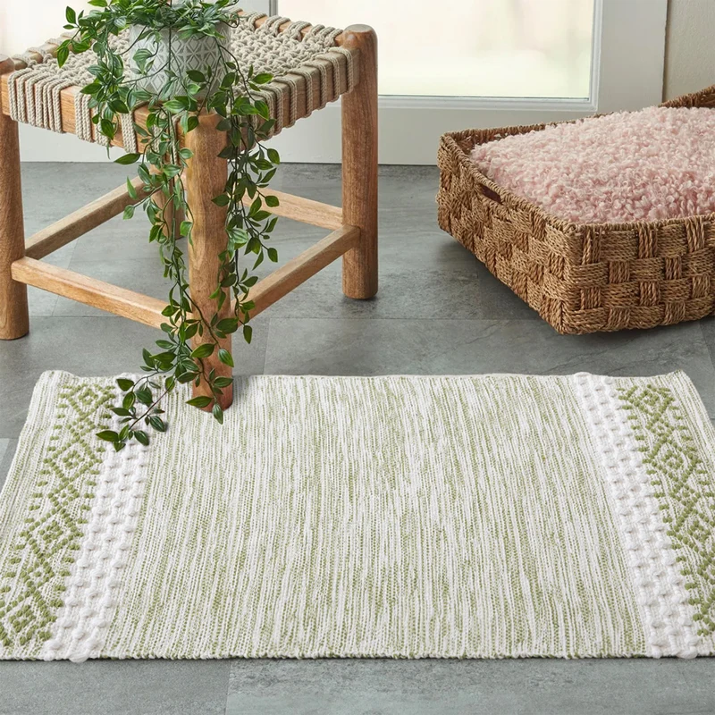 Woven runner with striped pattern, tassels and flat cotton structure Stornfield