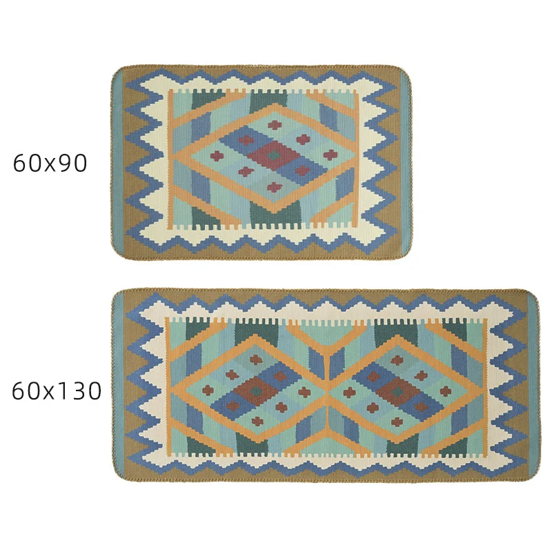 Woven runner rug in ethnic kilim pattern with flat weave structure and non-slip backing Stornfield