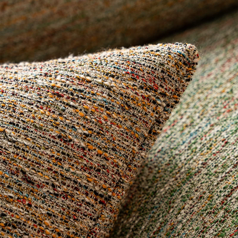 Woven square decorative pillow cover with mottled bouclé structure Stornfield