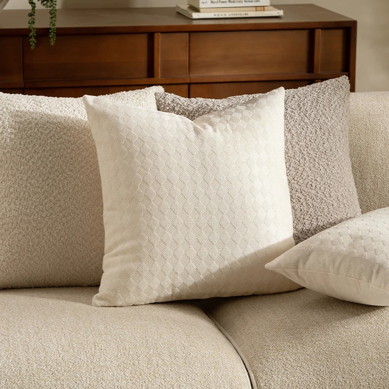 Woven decorative cushion cover with textured diamond relief surface Stornfield