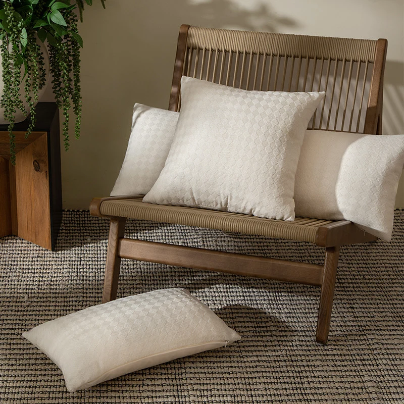 Woven decorative cushion cover with textured diamond relief surface Stornfield