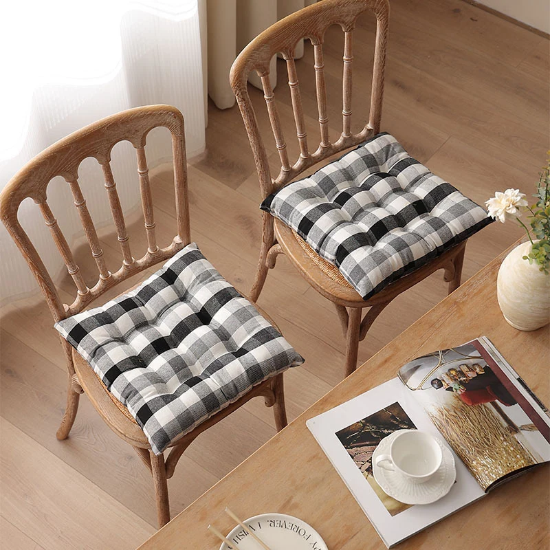 Padded quilted seat cushion with colorful button applications and non-slip underside Stornfield