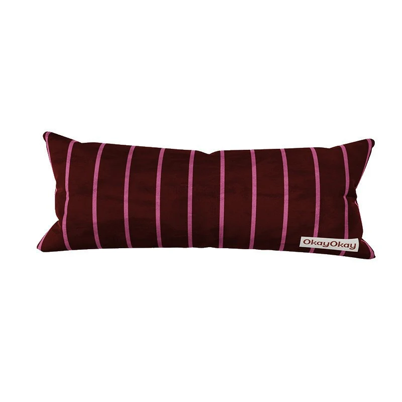 Square Velvet Striped Decorative Throw Pillow with Plush Insert