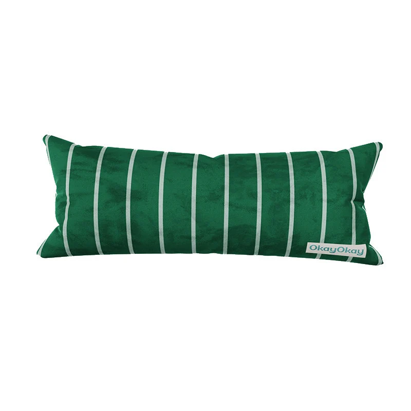 Square Velvet Striped Decorative Throw Pillow with Plush Insert
