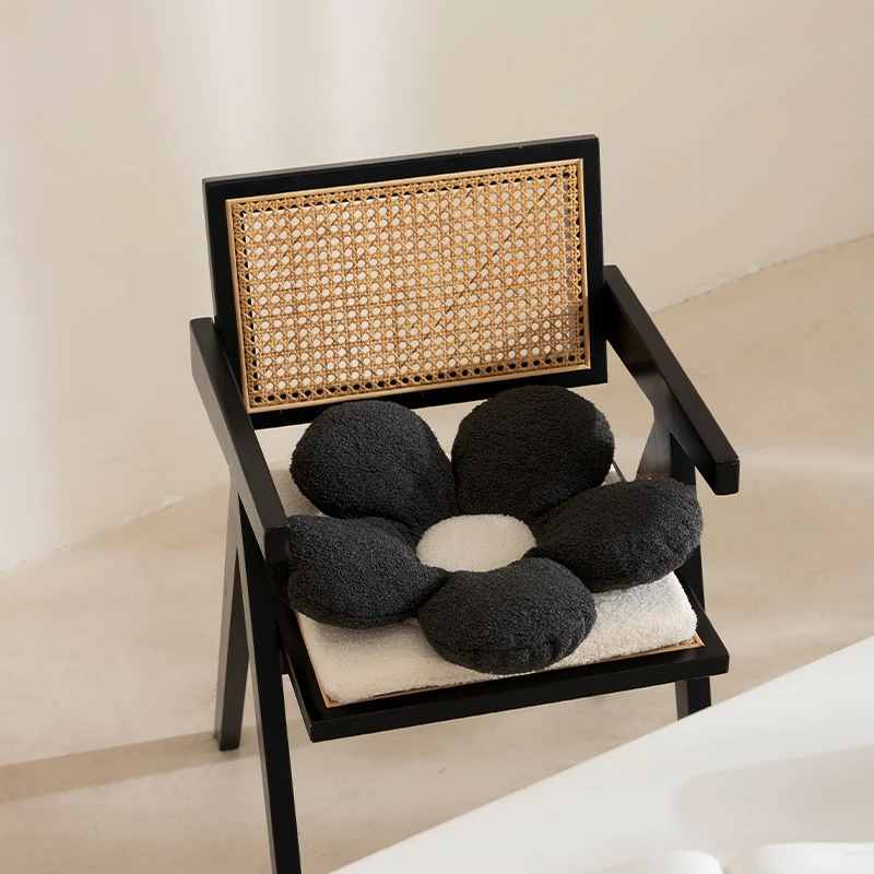 Padded flower seat cushion with teddy plush and ergonomic padding Stornfield
