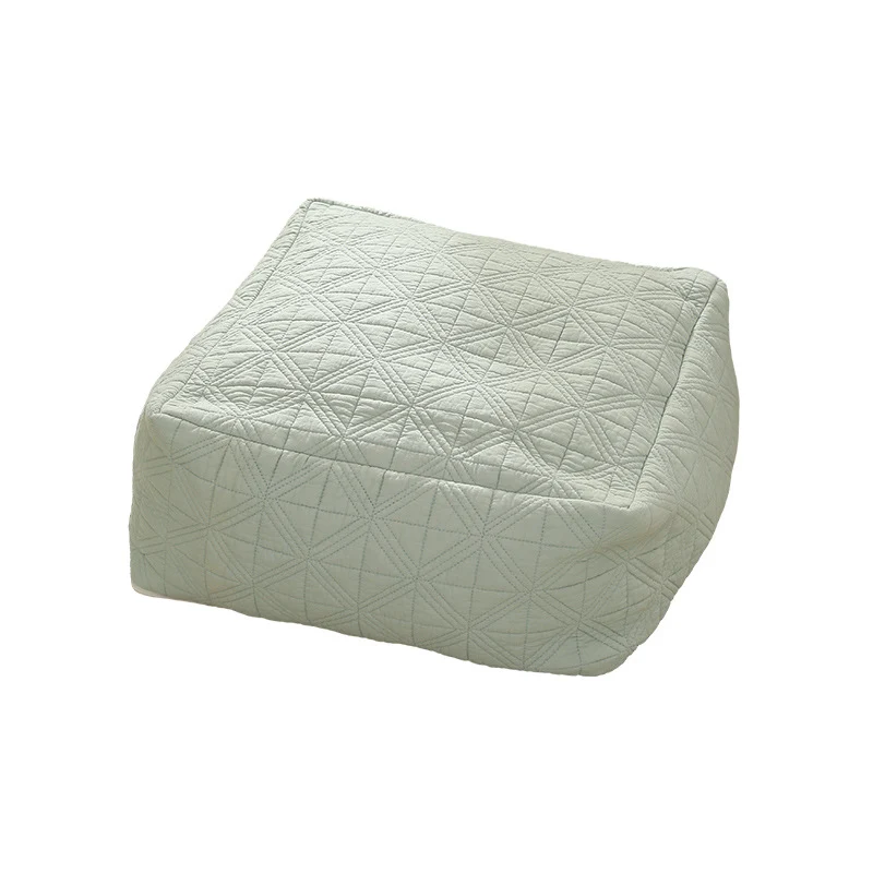 Padded floor seat pouf made of quilted cotton blend Stornfield