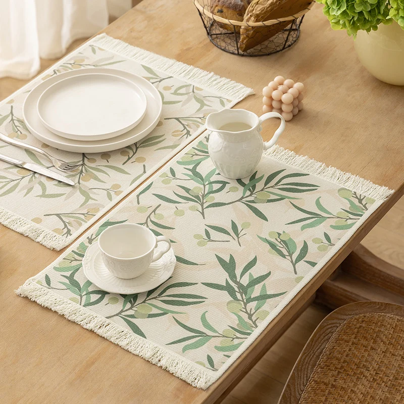 Floral woven bath mat with decorative fringes Stornfield