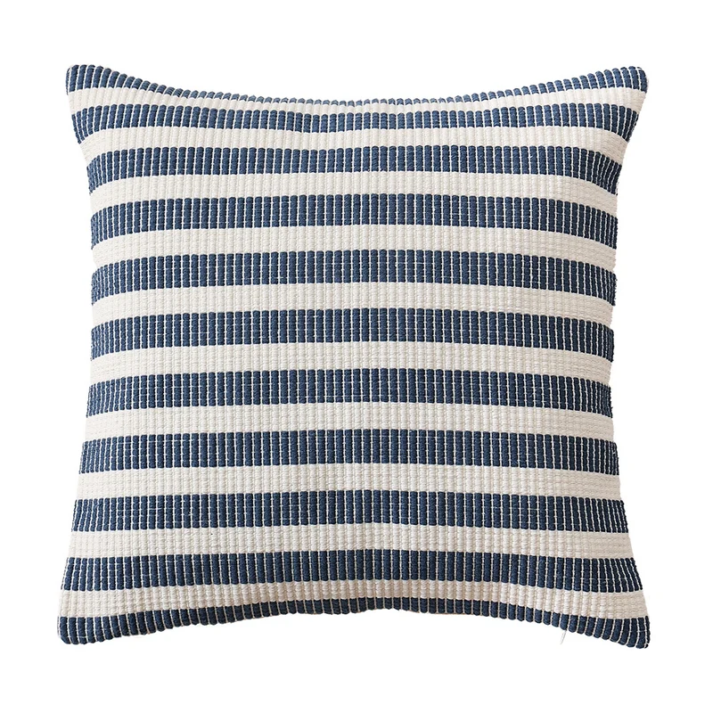 Woven decorative cushion cover with horizontal stripe pattern and concealed zipper Stornfield