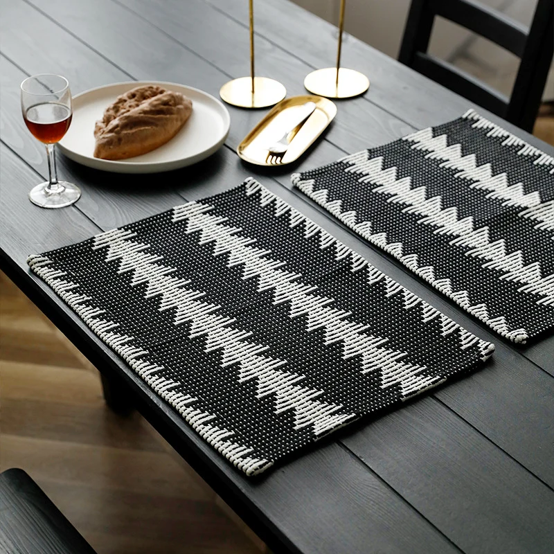 Woven table mats in kilim style made of cotton blend, non-slip table mat Stornfield