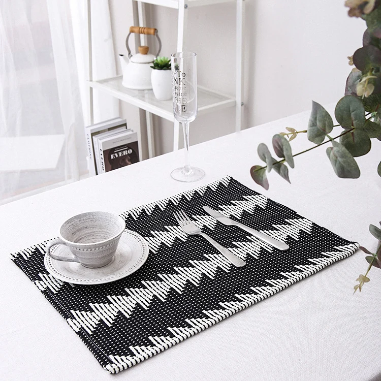 Woven table mats in kilim style made of cotton blend, non-slip table mat Stornfield