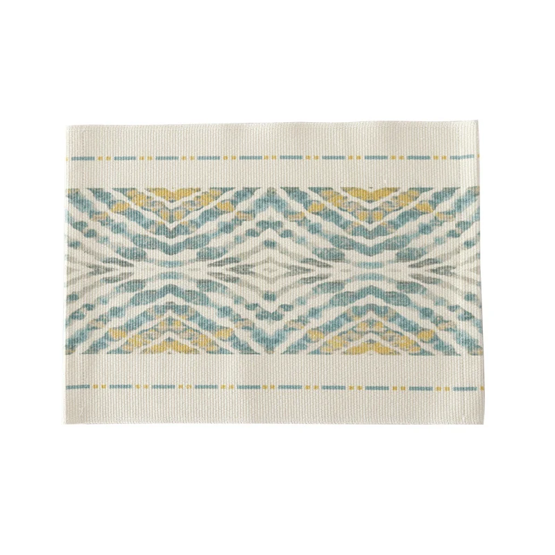 Woven placemat made of cotton blend with geometric diamond trim and fine texture Stornfield