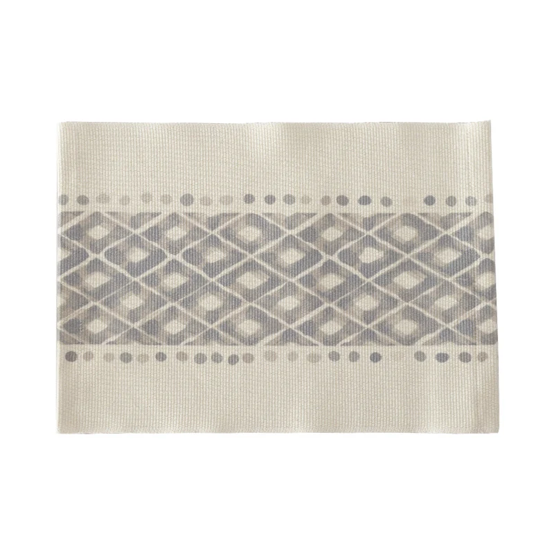 Woven placemat made of cotton blend with geometric diamond trim and fine texture Stornfield