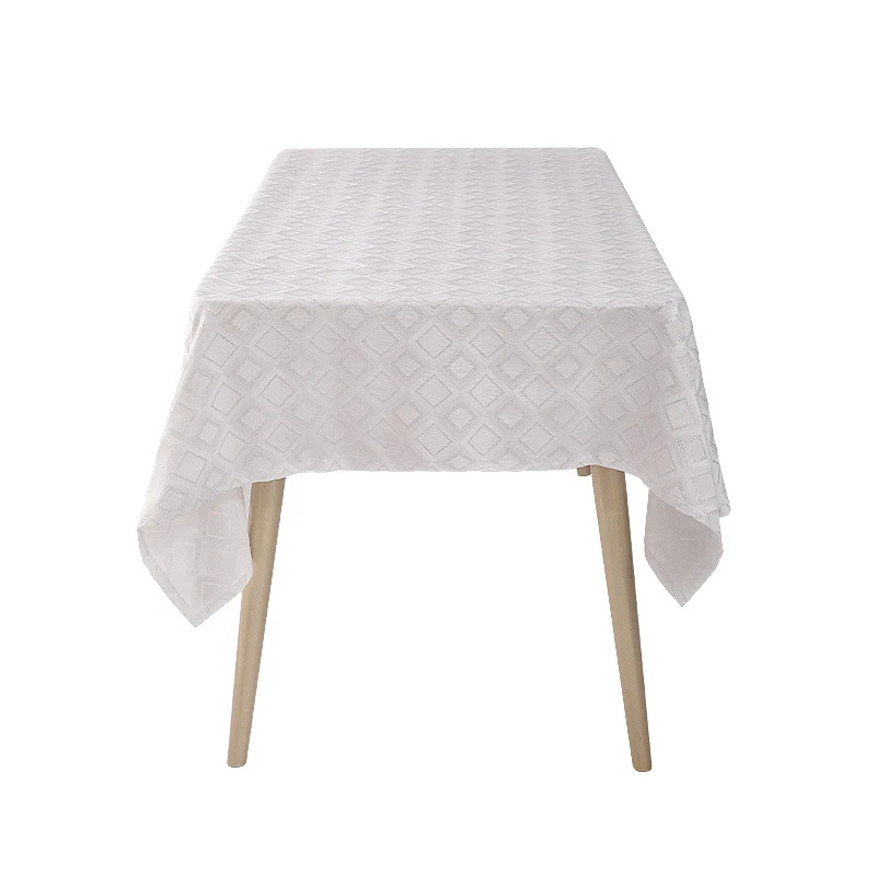 Woven jacquard tablecloth with diamond relief and easy-care cotton blend Stornfield