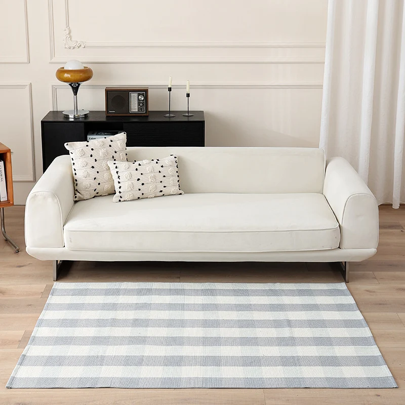 Striped Flat-Woven Cotton Rug in Kilim Style Stornfield