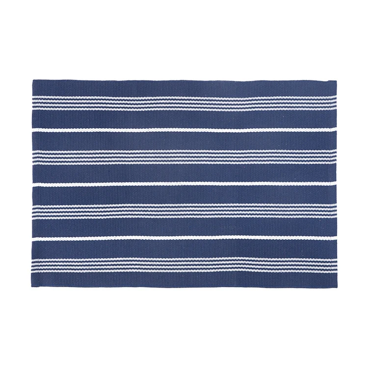 Striped Flat-Woven Cotton Rug in Kilim Style Stornfield