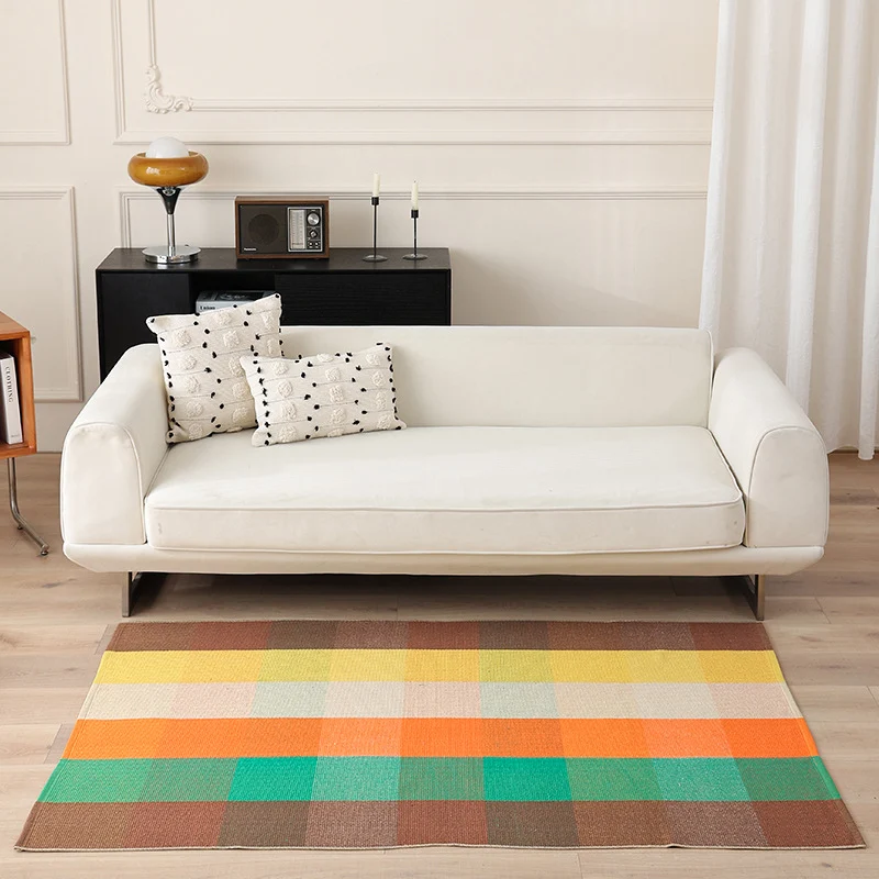 Striped Flat-Woven Cotton Rug in Kilim Style Stornfield