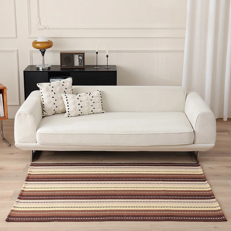 Striped Flat-Woven Cotton Rug in Kilim Style Stornfield