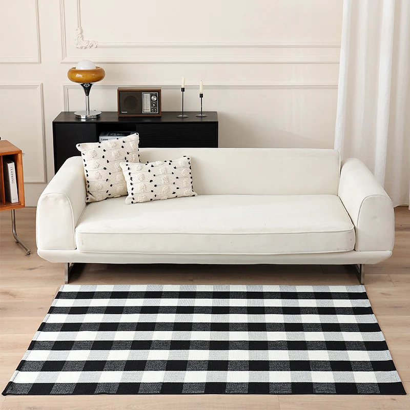 Striped Flat-Woven Cotton Rug in Kilim Style Stornfield