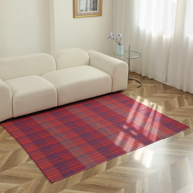 Striped flat woven carpet for living room with low pile and modern striped pattern Stornfield