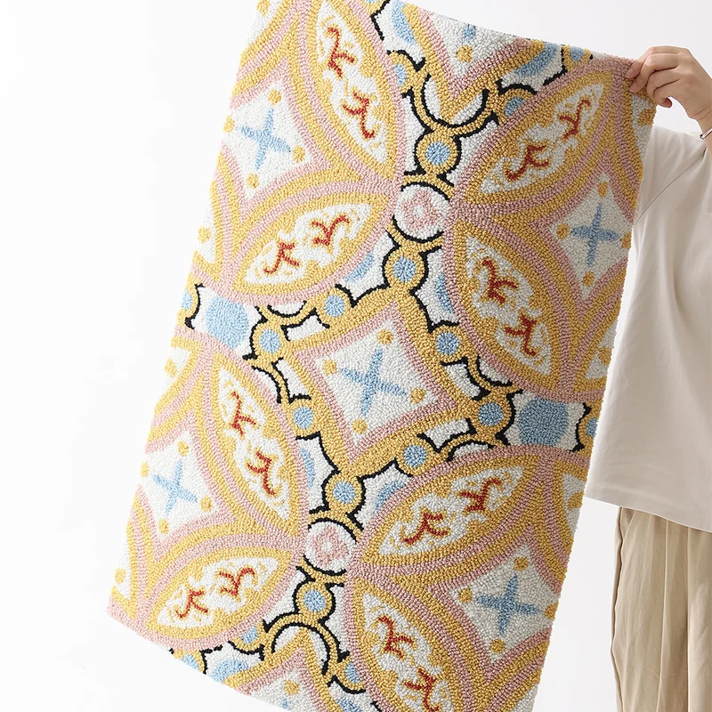 Floral bath mat made of absorbent cotton loop structure with non-slip underside Stornfield