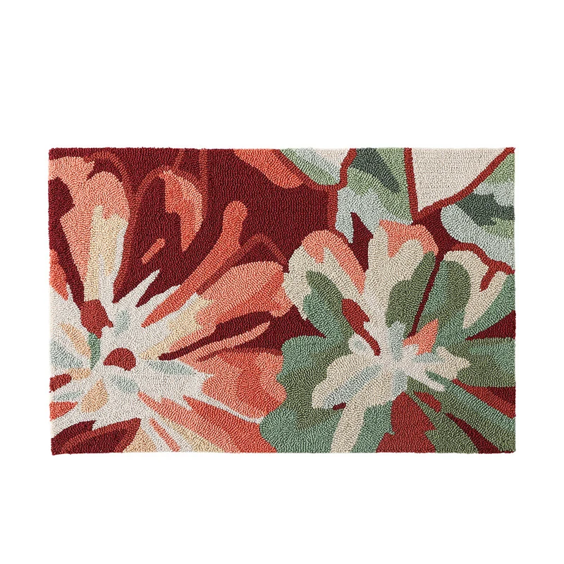 Floral bath mat made of absorbent cotton loop structure with non-slip underside Stornfield