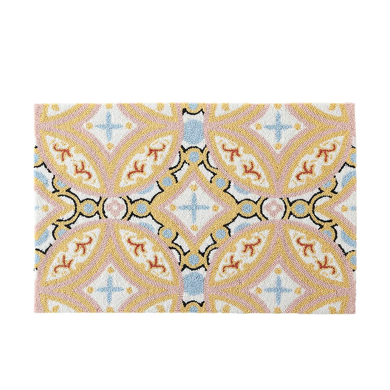 Floral bath mat made of absorbent cotton loop structure with non-slip underside Stornfield