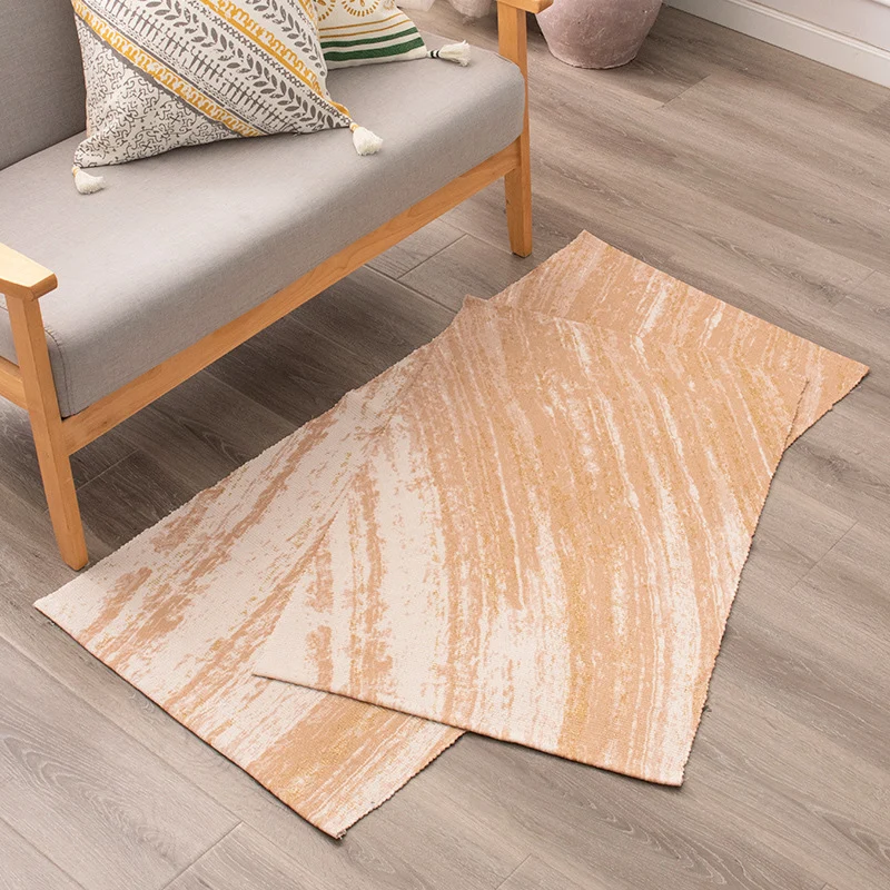Flat-woven living room rug with marbled pattern and shimmering accent threads Stornfield