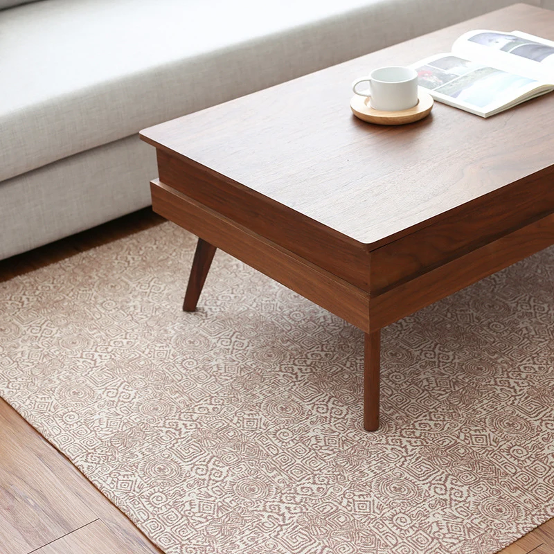 Flat-woven living room rug with fine ethnic diamond pattern and low pile Stornfield