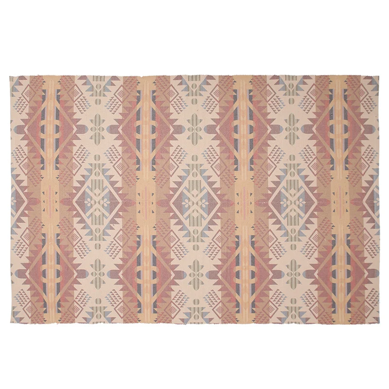 Flat-woven rectangular rug for living and entrance areas with quatrefoil pattern Stornfield