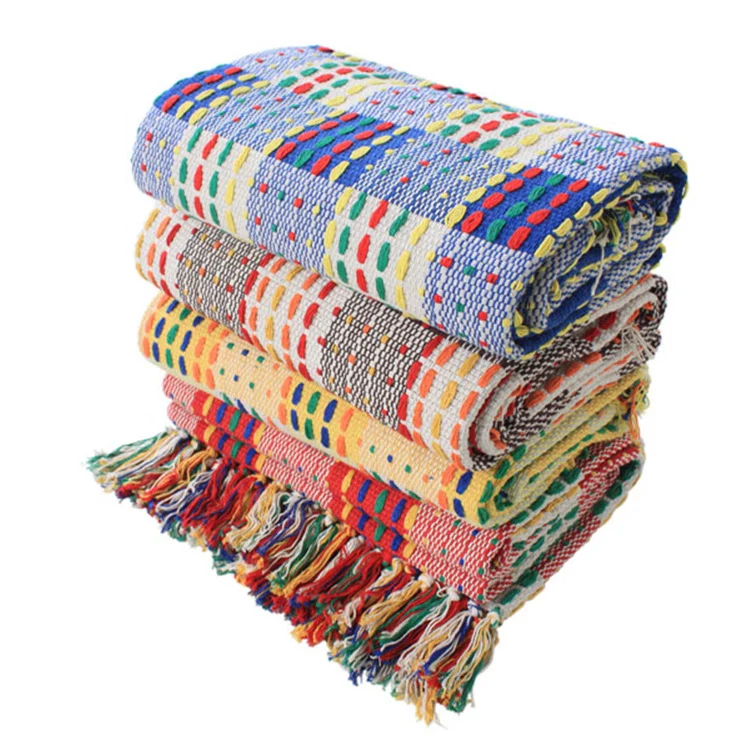 Flat-woven runner rug with check pattern and decorative border stripe Stornfield